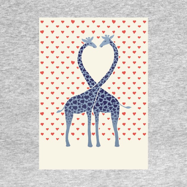 Giraffes in Love - A Valentine's Day Illustration by micklyn